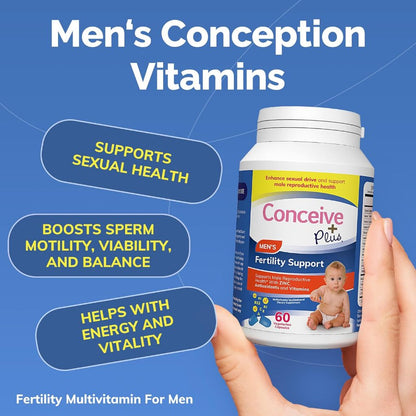 LowCost PH| Conceive Plus Men's Fertility Sperm Count Booster w/ Maca, L-Arginine, Zinc,Folate,Magne