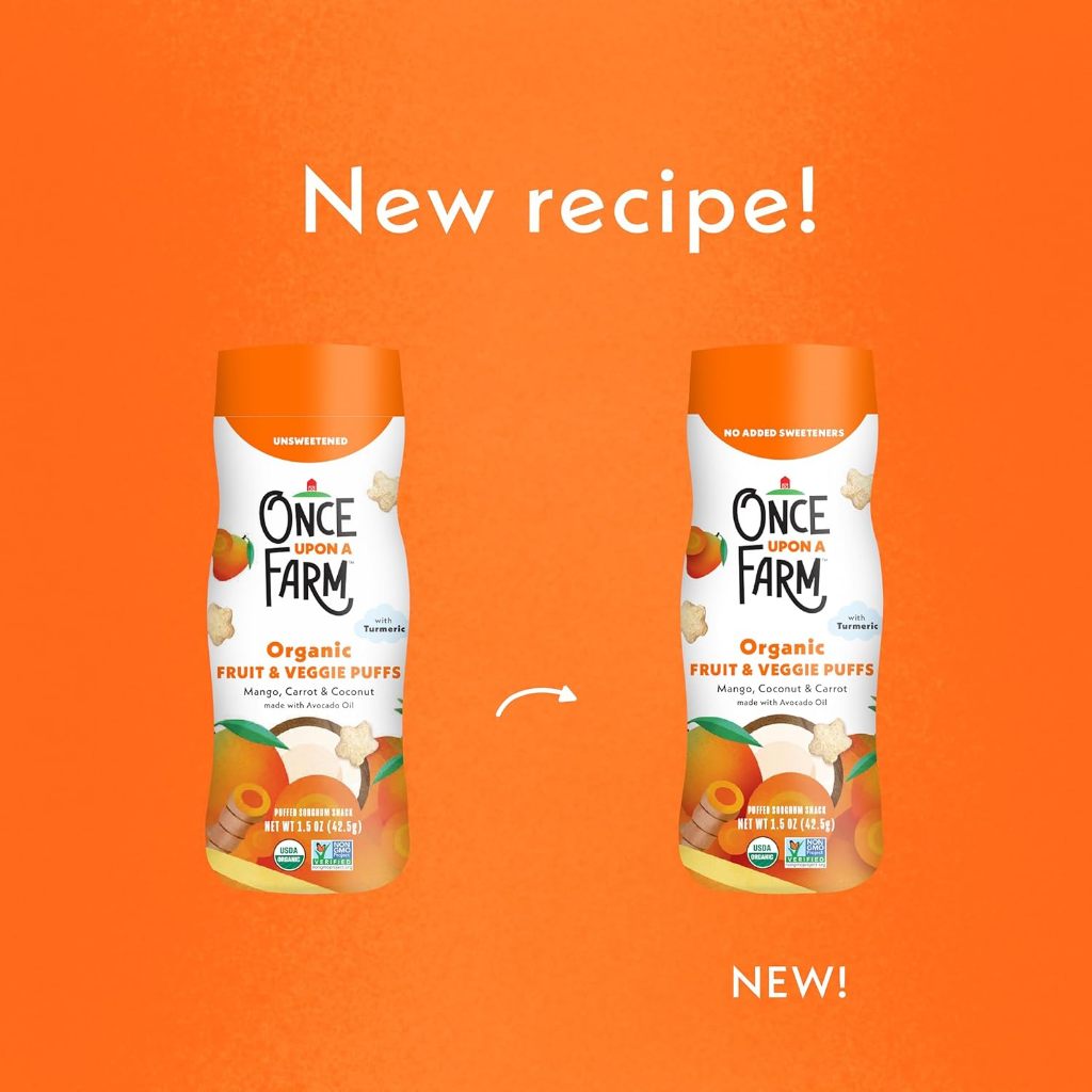 Little Sunshine | Happy Baby, Superfood Puffs Once Upon A Farm, Organic Fruit & Veggie Puffs,