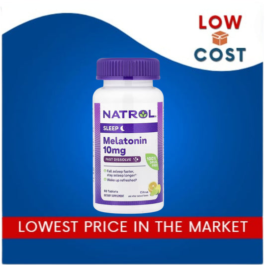 LowCostPh | Na trol, Melatonin, Fast Dissolve, Citrus, 10 mg, 60 Tablets, 100% Drug-Free