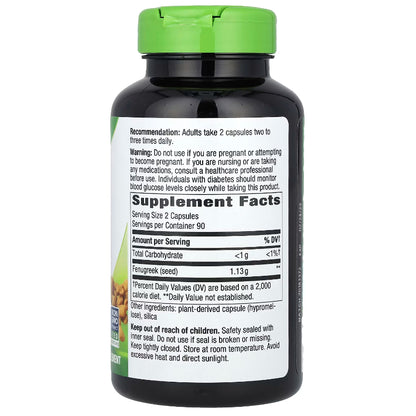 LowCost PH| Nature's Way, Fenugreek Seed, 1,130 mg, 180 Vegan Capsules (565 mg Per Capsule)