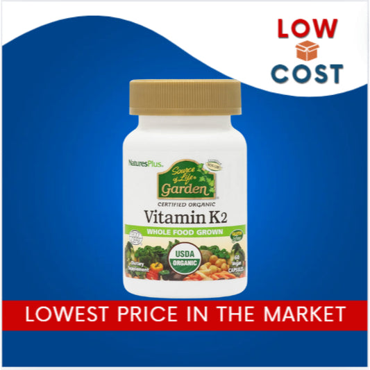 LowCost PH| NaturesPlus, Source of Life, Garden, Organic Vitamin K2, 60 Vegan Caps