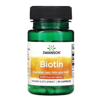 Swanson Ph | Swanson, Biotin, 5000mcg, 10,000mcg, Time-Release, Natural Cherry, Hair, Skin & Nails
