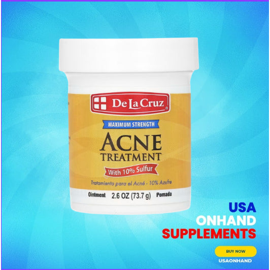 USAOnhand | Acne Treatment Ointment with 10% Sulfur, Maximum Strength, 2.6 oz (73.7 g)
