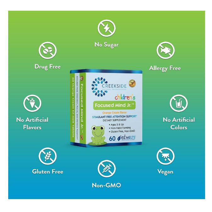 Focused Mind Jr. Focus & Memory Support for Children, Pediatrician Formulated, Stimulant Free Attent