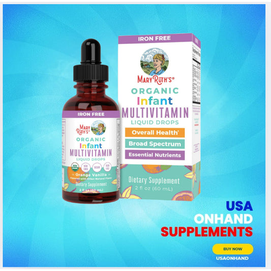 USAOnhand| MaryRuth's, Organic Infant Multivitamin Liquid Drops, Iron Free, 6-12 Months, Orange Vani