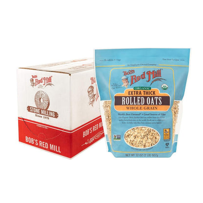 LowCostPh | Bob's Red Mill Organic Extra Thick Rolled Oats 907g, 100% Whole Grain - 45 g, USDA