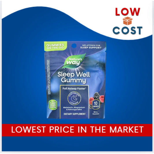 LowCost PH| Nature's Way, Sleep Well Gummy, Berry, 10 Gummies Plant Base Sleep Support
