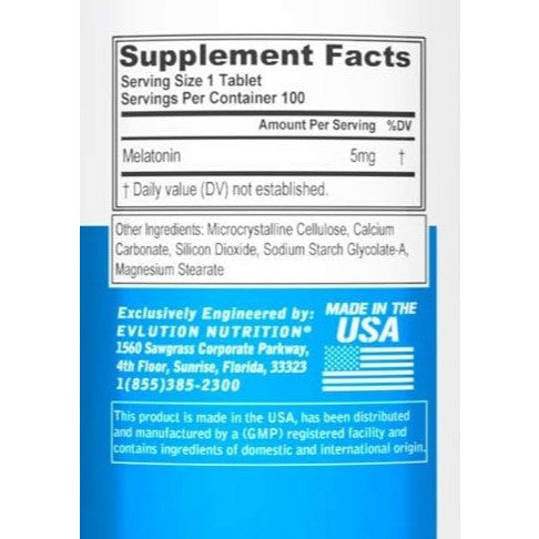 LowCostPh | Evlution Nutrition Melatonin, 5mg of High Potency, Sleep Support, Fall Asleep Fast,