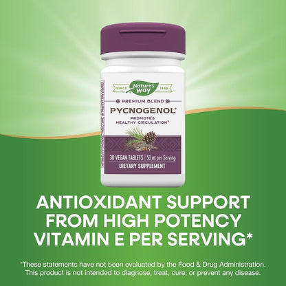 LowCostPh | Nature's Way, Pycnogenol, 50 mg, 30 Vegan Tablets, Cardiovascular Support