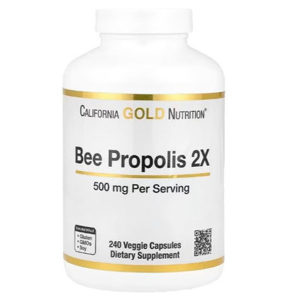 LowCostPH| California Gold Nutrition, Bee Propolis 2X, Concentrated Extract, 500 mg, 240 Veggie Caps
