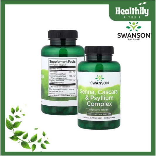 HealthilyYou | Swanson, Senna, Cascara & Psyllium Complex, 90 Capsules Promotes Digestive Regularity