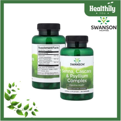 HealthilyYou | Swanson, Senna, Cascara & Psyllium Complex, 90 Capsules Promotes Digestive Regularity