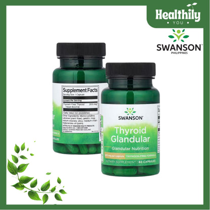 HealthilyYou | Swanson, Thyroid Glandular, 200 mg, 60 Capsules Glandular Nutrition