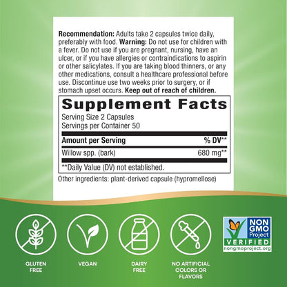 Nature's Way, Willow Bark ( Joint Comfort & Anti-Inflammatory Support )