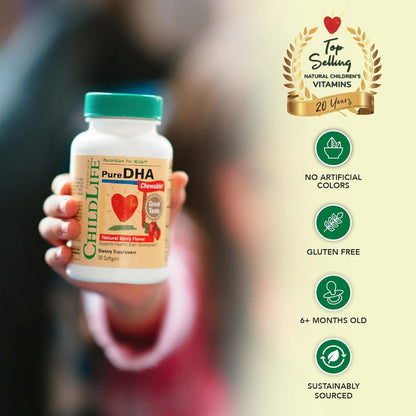 LittleSunshine | ChildLife Essentials, Pure DHA, Natural Berry, 90 Softgels Supports Healthy Brain
