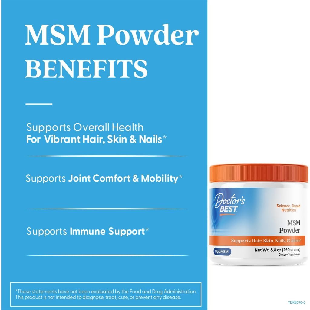 USA Supplements | Doctor's Best, MSM Powder with OptiMSM®, 8.8 oz ( Joint Comfort & Mobility )