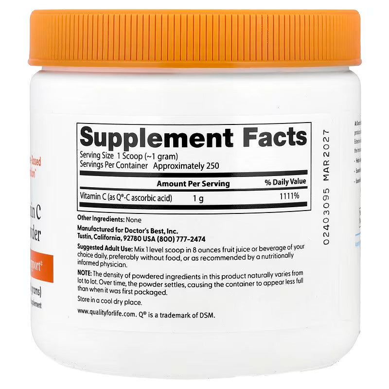USA Supplements | Doctor's Best, Pure Vitamin C Powder ( Immune System Support )