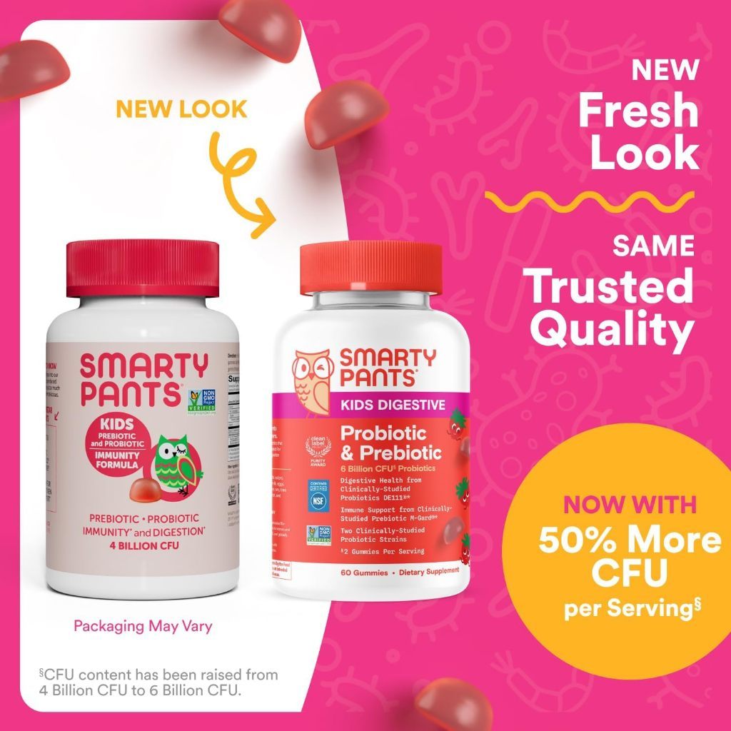 USA Supplements | SmartyPants, Kids Prebiotic & Probiotic, 60 Gummies ( Supports Digestive Health )