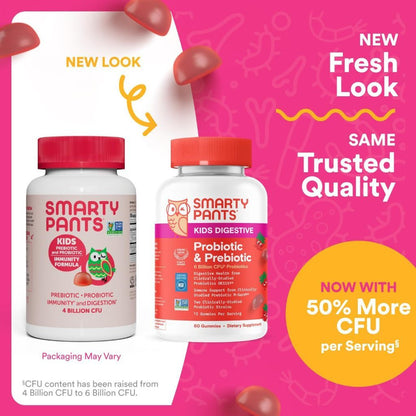 USA Supplements | SmartyPants, Kids Prebiotic & Probiotic, 60 Gummies ( Supports Digestive Health )