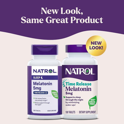 USA Supplements | Natrol, Melatonin, Time Release, 5 mg, 100 Tablets ( Sleep Support )