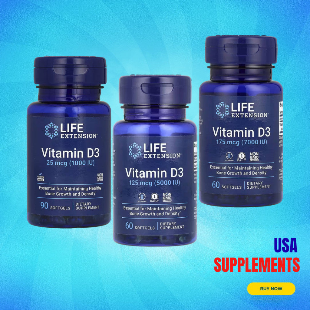 USA Supplements | Life Extension, Vitamin D3 ( Immune System Support, Bone & Teeth Health )