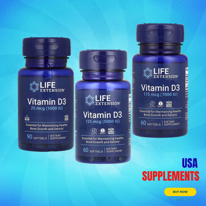 USA Supplements | Life Extension, Vitamin D3 ( Immune System Support, Bone & Teeth Health )
