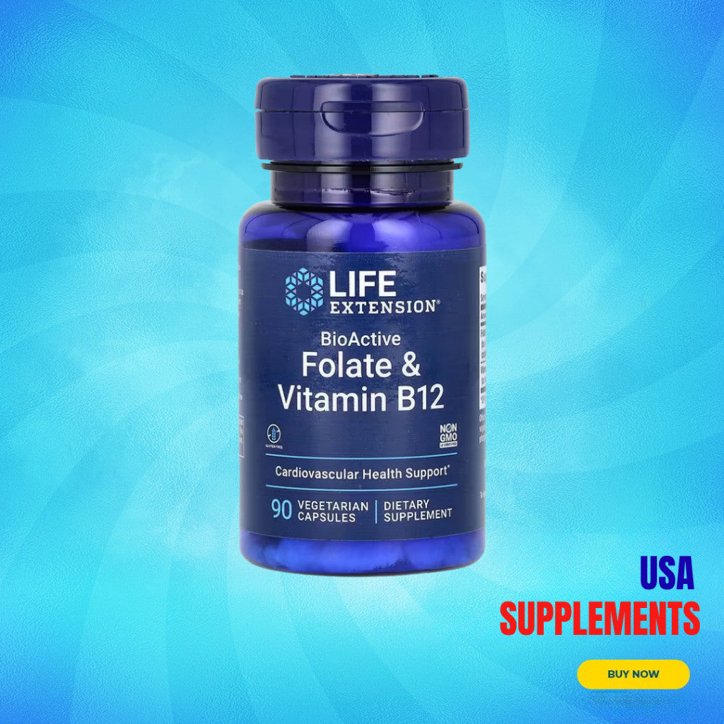 USA Supplements | Life Extension, BioActive, Folate & Vitamin B12 ( Cellular Energy & Metabolism )