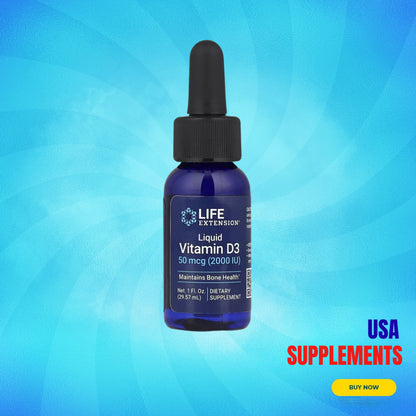 USA Supplements | Life Extension, Liquid Vitamin D3 ( Bone & Teeth Health )