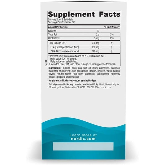 USA Supplements | Nordic Naturals, Omega-3, Lemon, 60 Soft Gels ( Heart & Brain Health Support )