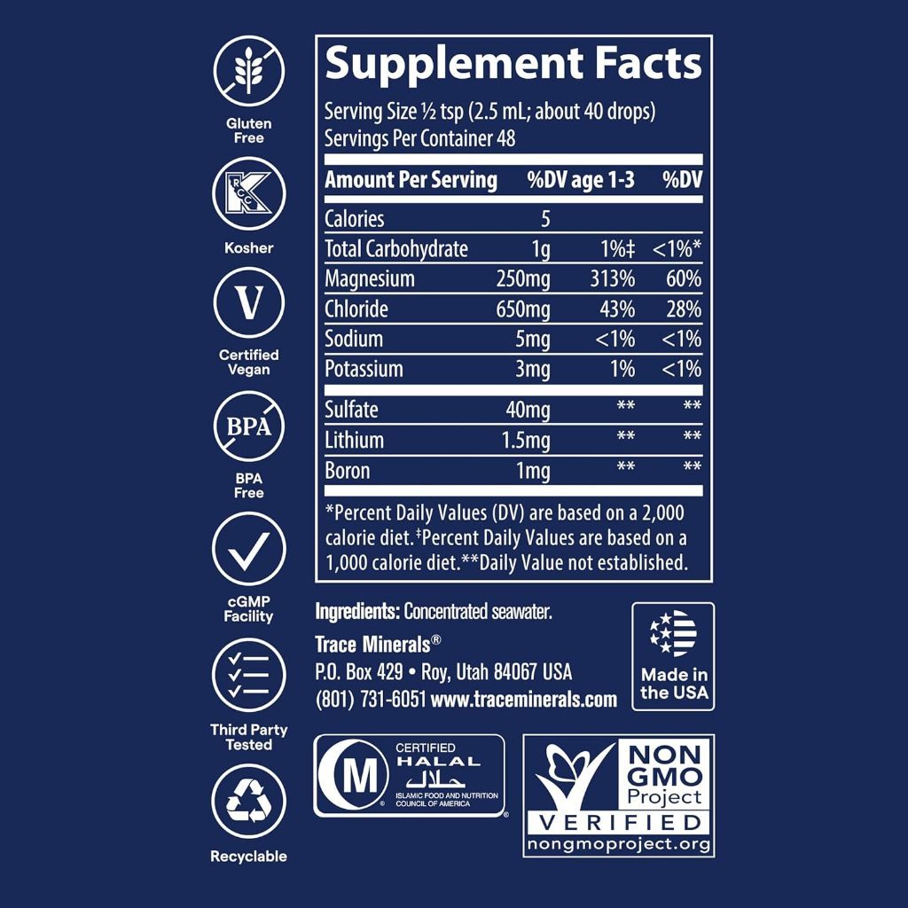 USA Supplements | Trace, ConcenTrace® Trace Mineral Drops, 4 fl oz, 118 ml ( Cellular Function )
