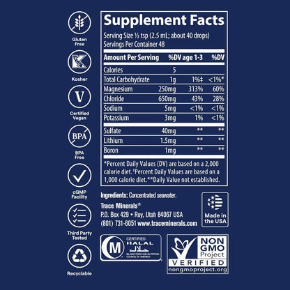 USA Supplements | Trace, ConcenTrace® Trace Mineral Drops, 4 fl oz, 118 ml ( Cellular Function )