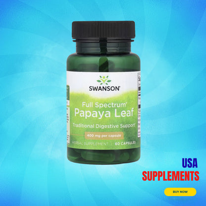 USA Supplements | Swanson, Full Spectrum® Papaya Leaf ( Digestive Support )