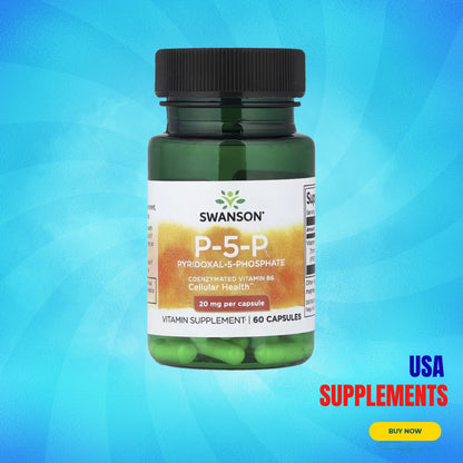 USA Supplements | Swanson, P-5-P, 20 mg, 60 Capsules ( Supports Energy & Metabolism )