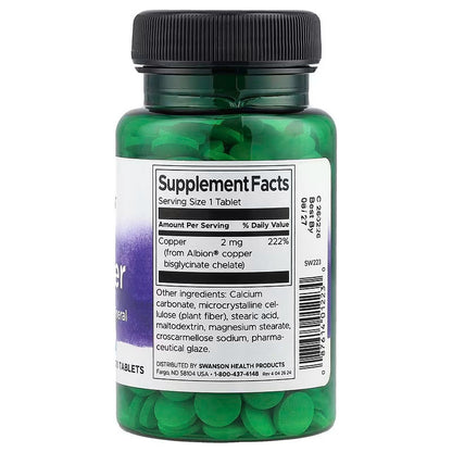 USA Supplements | Swanson, Albion® Copper, 2 mg, 300 Tablets ( Energy Metabolism )