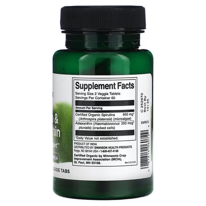 USA Supplements | Swanson, Organic Spirulina & Astaxanthin ( Antioxidant Support )