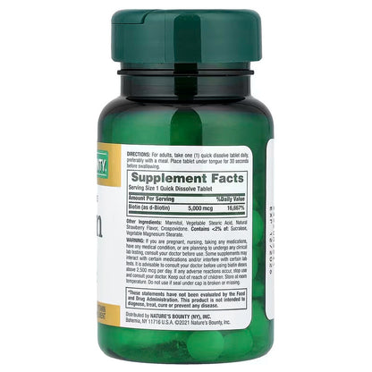 USA Supplements | Nature's Bounty, Biotin, 60 Quick Dissolve Tablets ( Supports Hair, Skin & Nails )