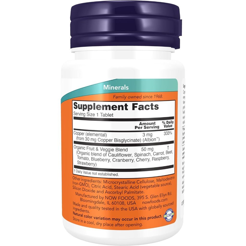 USA Supplements | NOW Foods, Copper Glycinate ( Supports Healthy Iron Metabolism )