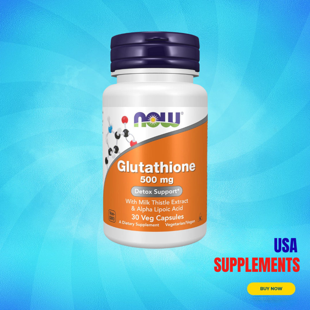 USA Supplements | NOW Foods, Glutathione, 500 mg, 30 Veg Capsules ( Detox Support )