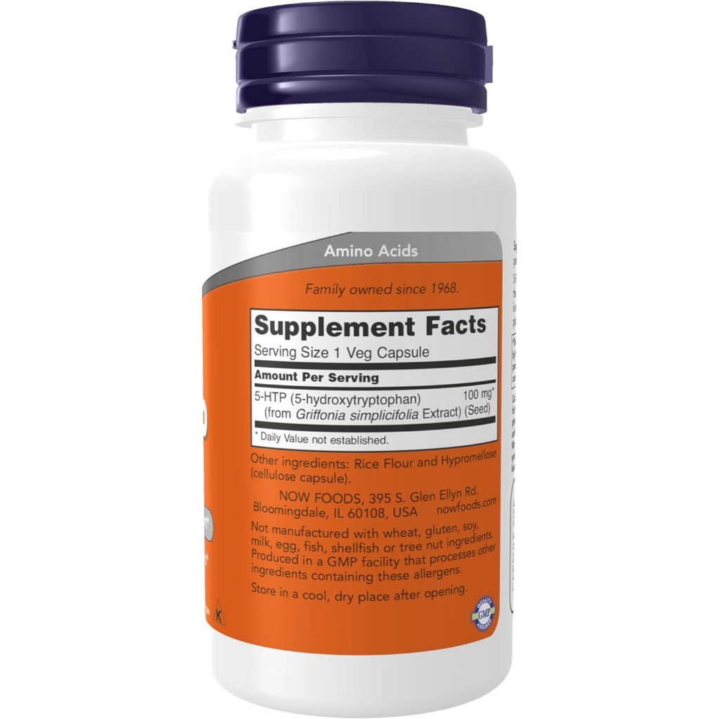 USA Supplements | NOW Foods, 5-HTP, 100 mg, 60 Veg Capsules ( Supports a Positive Mood )