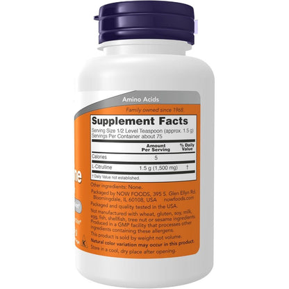 USA Supplements | NOW Foods, L-Citrulline, Pure Powder ( Supports Protein Metabolism )