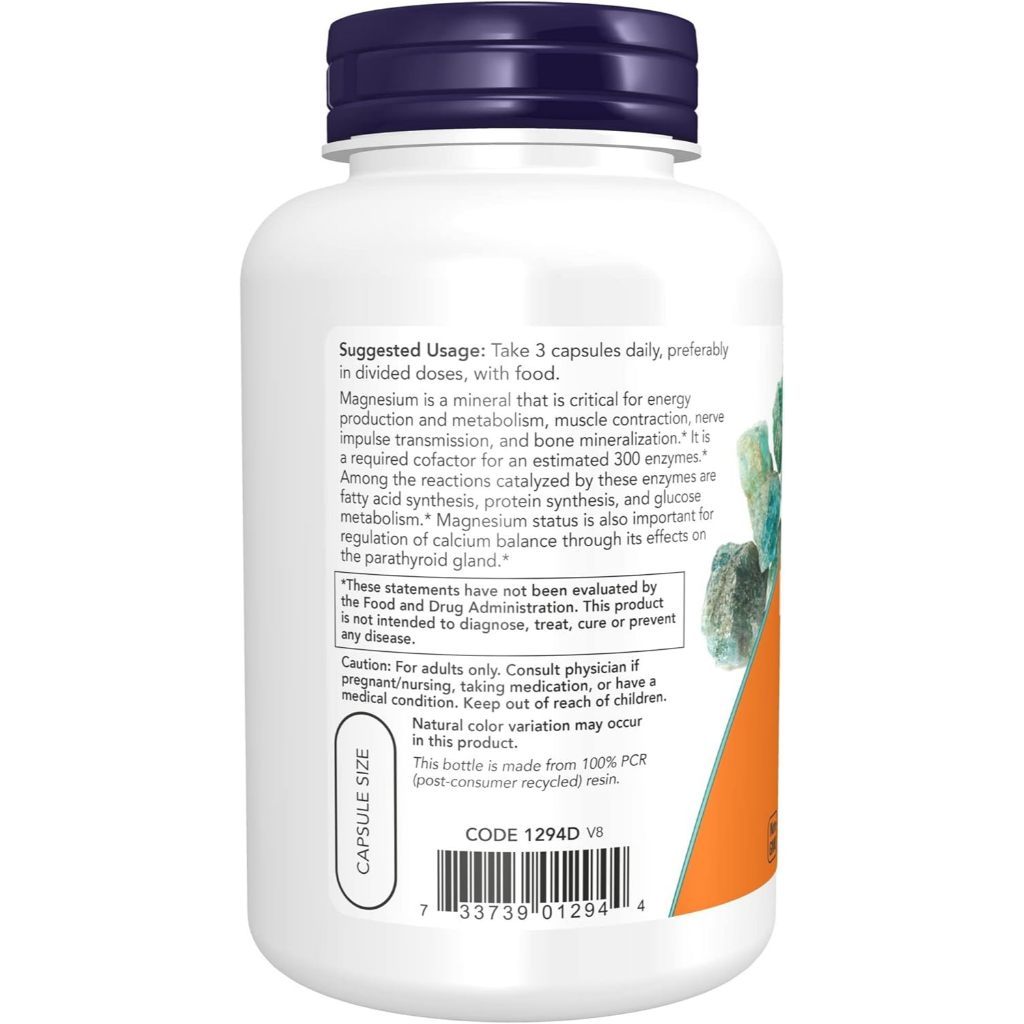 USA Supplements | NOW Foods, Magnesium Citrate, 120 Veg Capsules ( Nervous System Support )