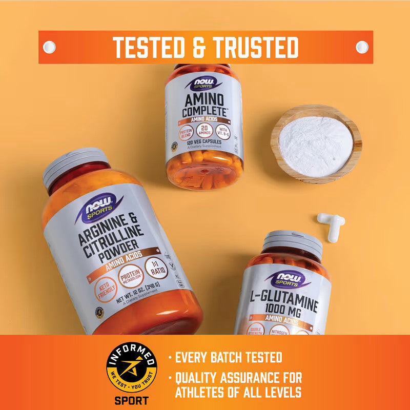 USA Supplements | NOW Foods, Sports, L-Glutamine, 1,000 mg, 120 Veg Capsules ( Amino Acids )