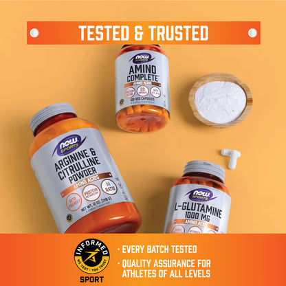 USA Supplements | NOW Foods, Sports, L-Glutamine, 1,000 mg, 120 Veg Capsules ( Amino Acids )