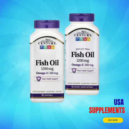 USA Supplements | 21st Century, Fish Oil ( Supports Cardiovascular Health )