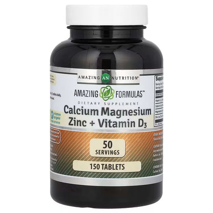 USA Supplements | Amazing Nutrition, Calcium Magnesium Zinc + Vitamin D3 ( Supports Bone Strength )