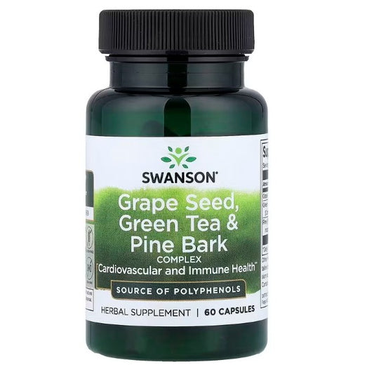 HealthilyYou | Swanson, Grape Seed, Green Tea & Pine Bark Complex, 60 Capsules Cardiovascular Health