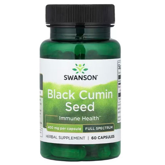HealthilyYou | Swanson, Black Cumin Seed Full Spectrum 400mg, 60 Capsules Support Respiratory Health