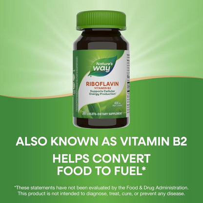 Nature's Way, Riboflavin, Vitamin B2 ( Supports Cellular Processes, Heart & Vascular Health )