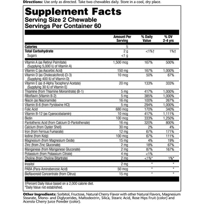 NaturalSolutions | Solaray, Kids Vitamins & Minerals Chewable, Natural Black Cherry, Chewables