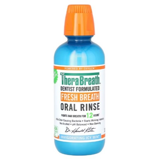 NaturalSolutions | TheraBreath, Fresh Breath Oral Rinse, Invigorating Icy Mint, Fights Bad Breath